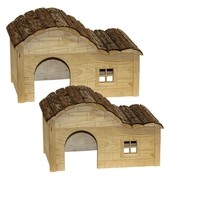 Domek pro králíky a jiné hlodavce, s kulatou střechou, 40 x 25 x 25 cm