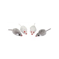 Hračka pro kočky - chlupatá myš s catnipem, 4 ks