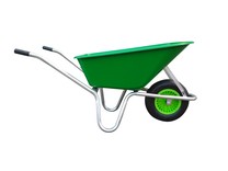 koločko LIVEX 100 l, pzn rám, kolo nafukovací, rozložené – plastová korba světle zelená, nosnost 100 kg