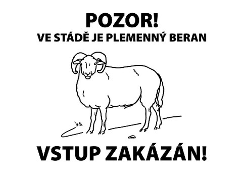 Tabulka výstražná "PLEMENNÝ BERAN"