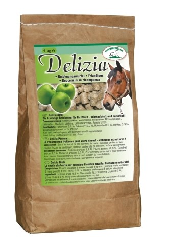 Pochoutka pro koně Delizia vanilka/višeň 1 kg