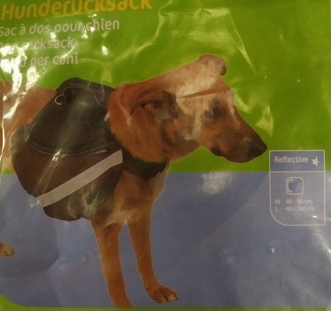 ruksak na záda pro psa, M, černý, 80-90
