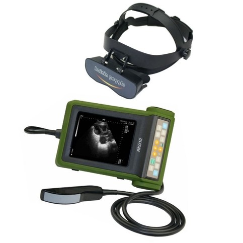 Ultrazvukový scanner RKU10 s rektální sondou pro diagnostiku březosti u skotu a koní s brýlemi